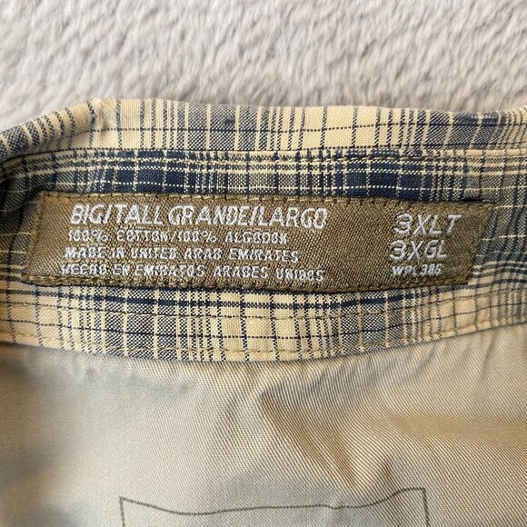 Haggar Mens Plaid Button-Down Shirts 3XLT 100% Cotton Blue & Green Lot Of 2 - Picture 9 of 10